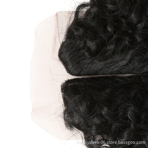 16-20 inch Afro Kinky Curly Hair Weave Bundles With Lace Closure For Black Women Heat Resistant Fiber Synthetic Hair Extension